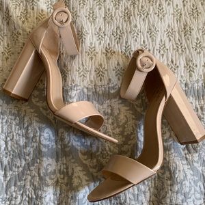 Nude Block Strappy Heels